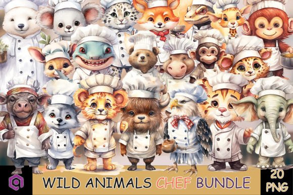 A Chef Animals Bundle for Visual Storytelling & Brand Graphics