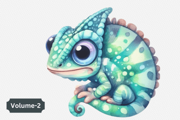 A Closer Look at the Watercolor Chameleon Clipart