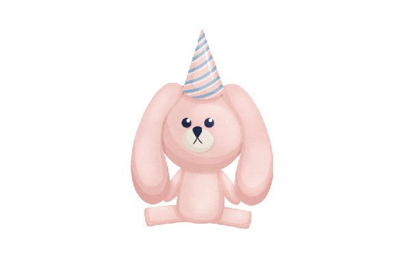 A Crafty Birthday Asset: Bunny in a Birthday Cap Watercolor