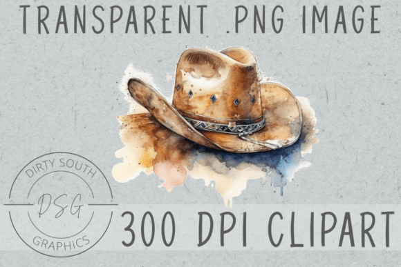 A Digital Publisher’s Take on Watercolor Cowboy Hat Graphics