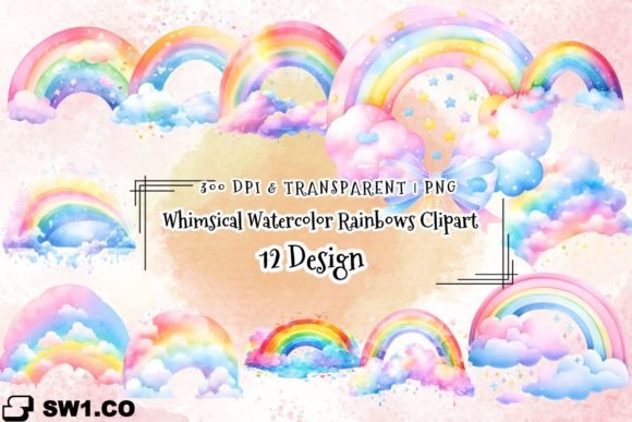 A Professional Brand Review of Whimsical Watercolor Rainbows Graphics