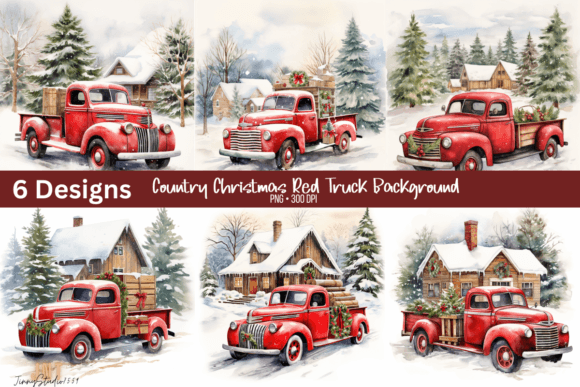 A Vintage Red Truck Graphics Asset for Marketing and Illustrations