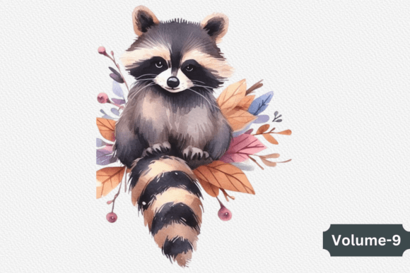 A Watercolor Baby Raccoon Graphic for Illustrations