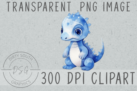 A Watercolor Blue Baby Dinosaur Graphics Review for Creators