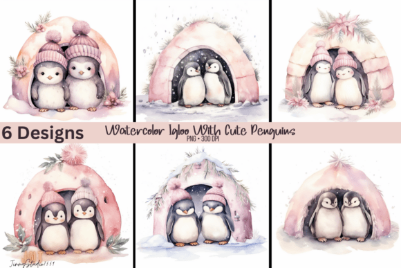 A Watercolor Igloo Graphic for Seasonal Illustrations