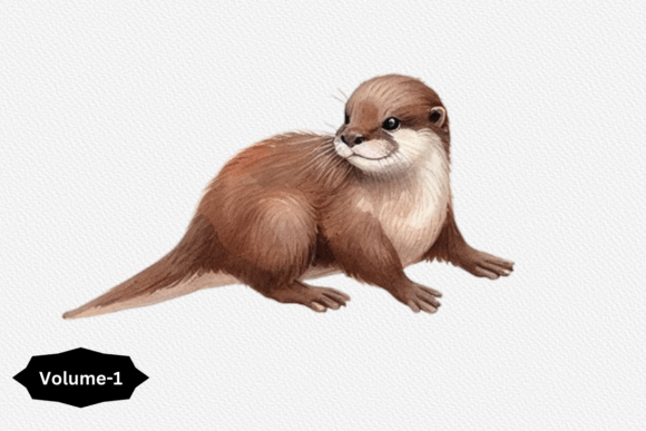 A Watercolor Otter Design for Embroidered Crafts