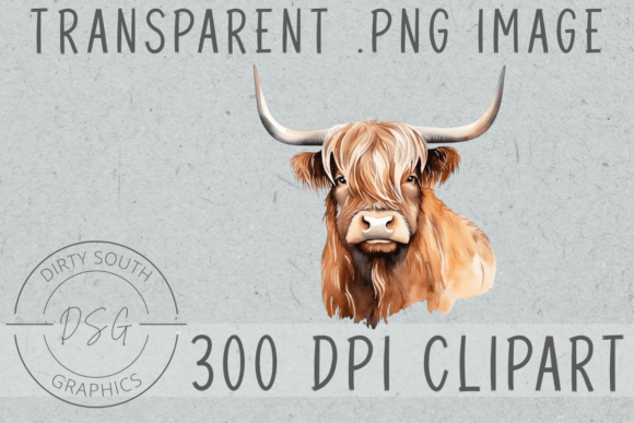 An Elegant Watercolor Highland Cow for Creative Branding