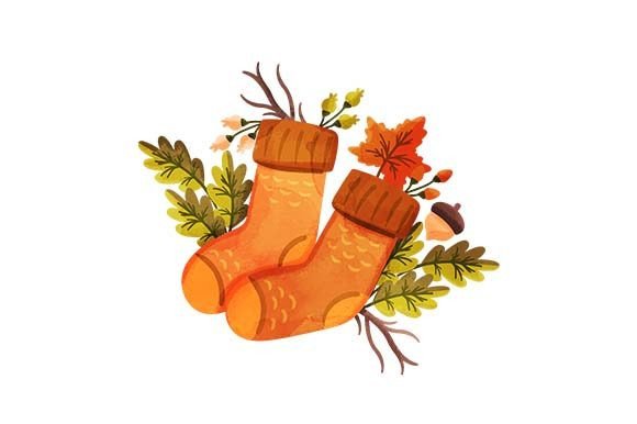 Harvesting Authenticity: Fall Socks Watercolor for Crafts & Brand Storytelling