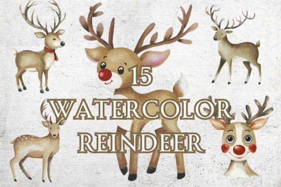 Perfect Watercolor Reindeer Graphics for Your Handmade Winter Collection