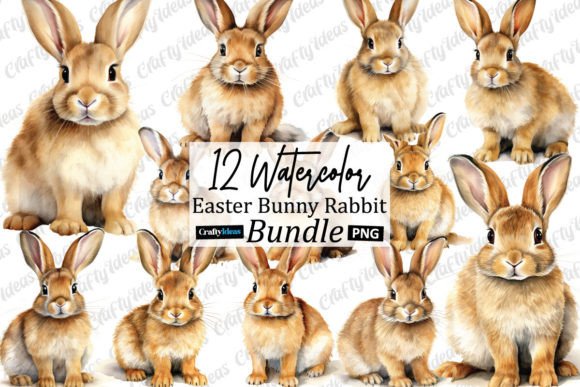 Real Publishing Review of Watercolor Easter Bunny Rabbit Graphics