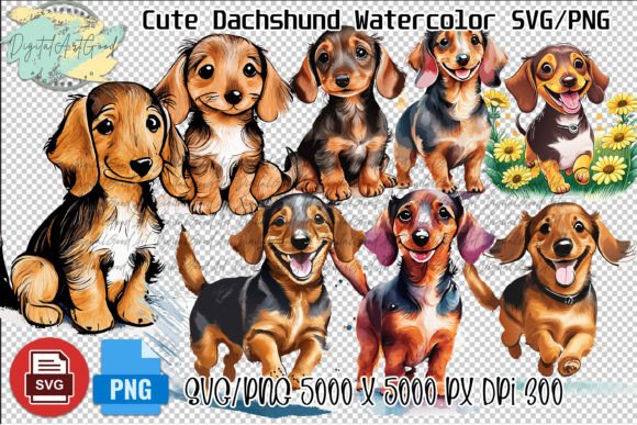 Reviewing a Dachshund Watercolor Graphic for Small Business Branding