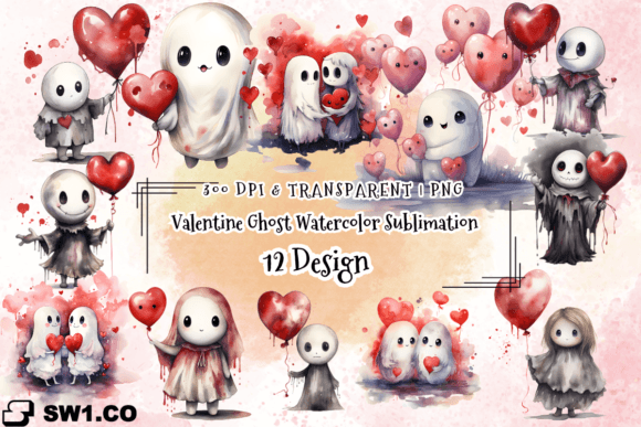 Valentine Ghost Watercolor Graphics: An Illustrator's Take