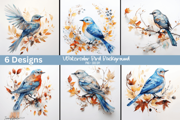 Watercolor Bird Graphics for Branded Illustrations