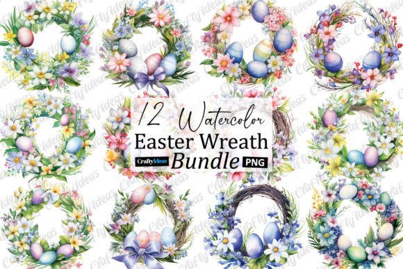 Watercolor Easter Wreath Graphics: A Crafter's Review