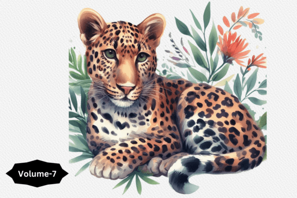 Watercolor Leopard Clipart for Blog Graphics and Illustrations