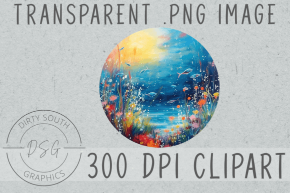Watercolor Ocean Scene Graphics for Your Coastal Crafting