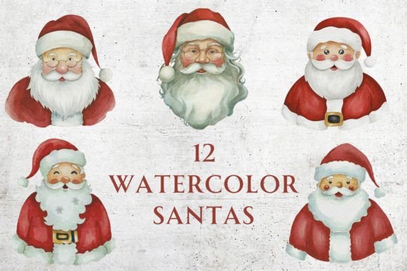Why These Watercolor Santa Graphics Captured My Designer Eye
